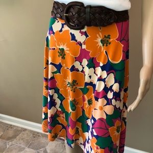 Talbots floral print a-line skirt